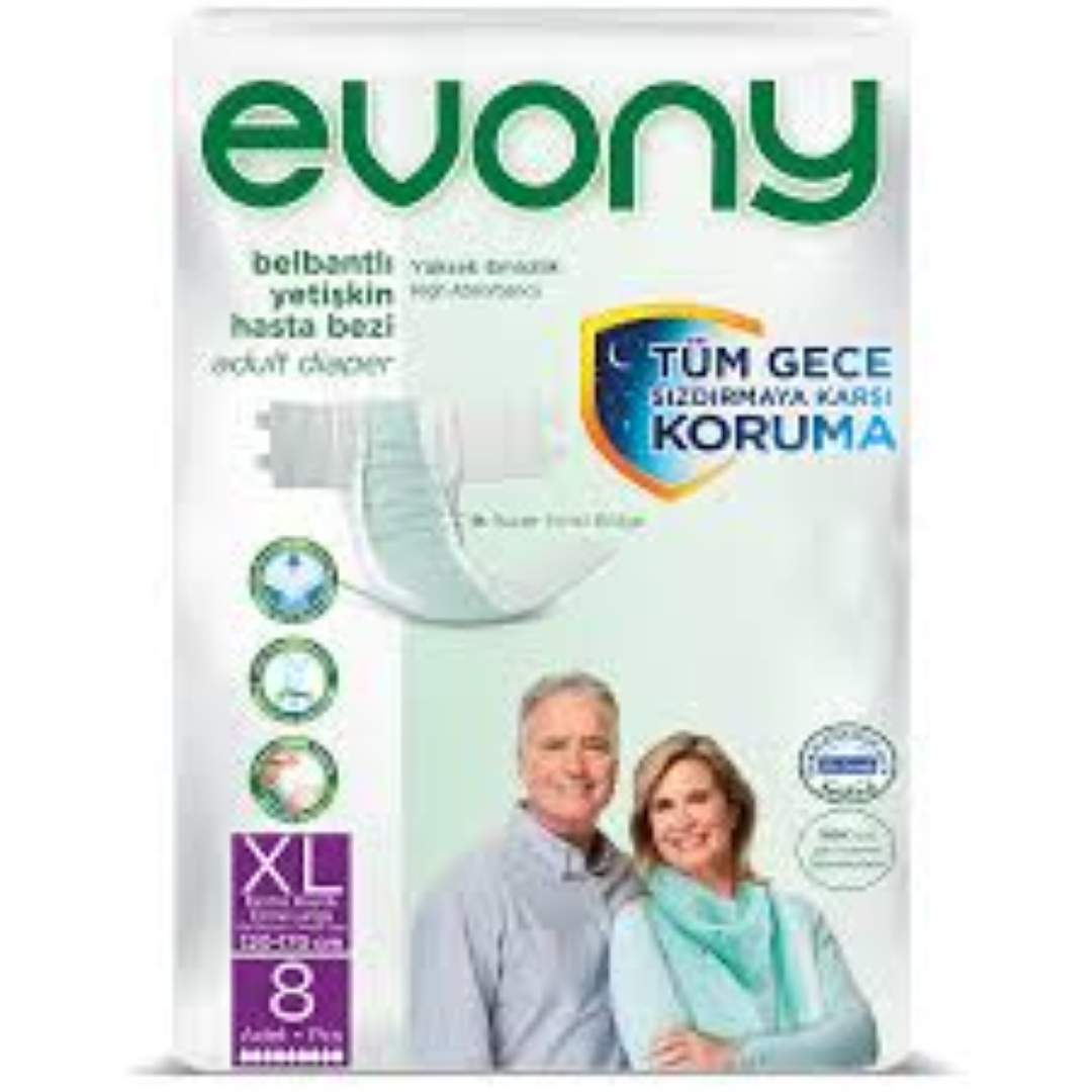 EVONY ADULT DIAPER XLARGE 8PCS